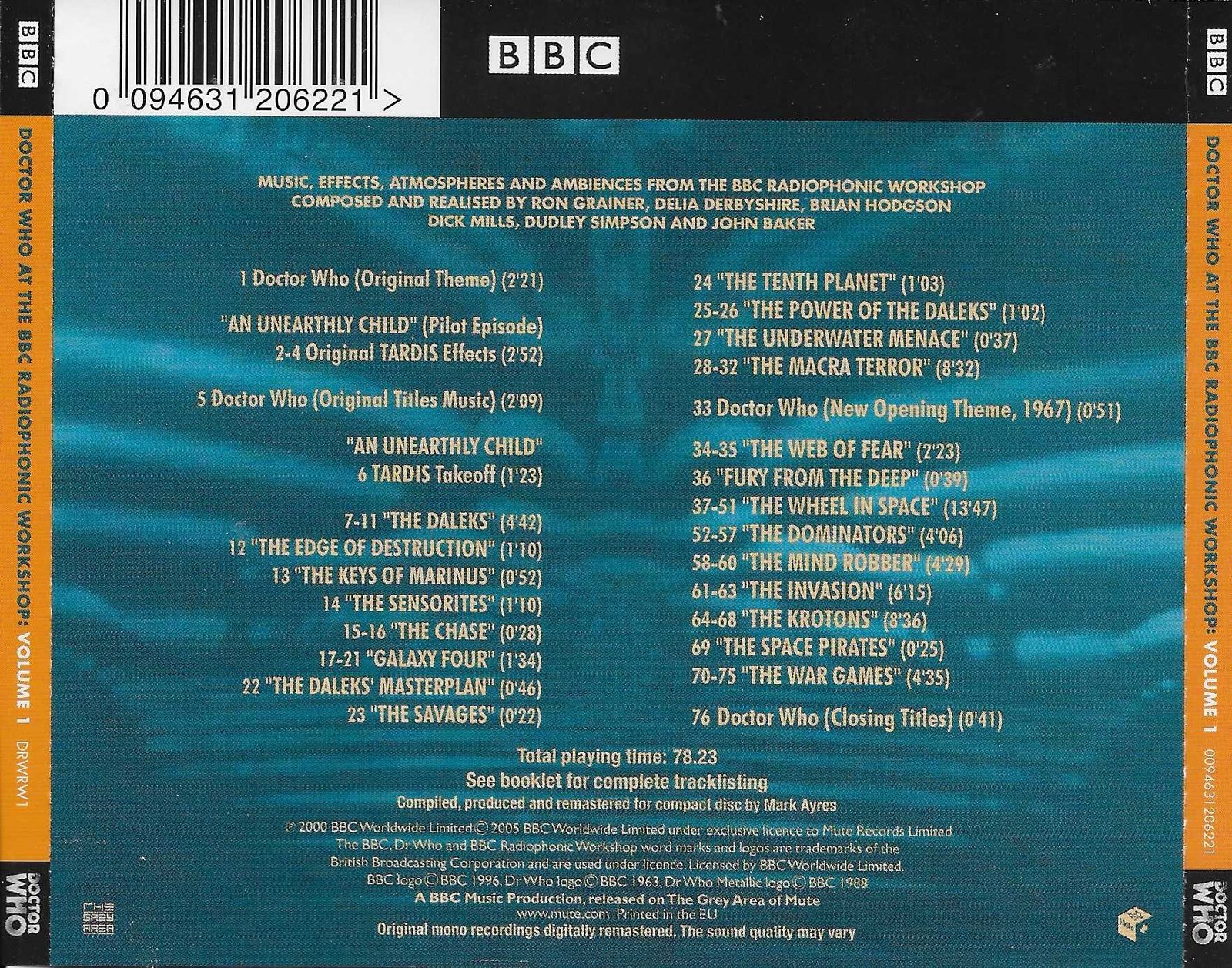 Picture of DRWRW 1 Doctor Who - At the radiophonic workshop - Volume 1 by artist Various from the BBC records and Tapes library